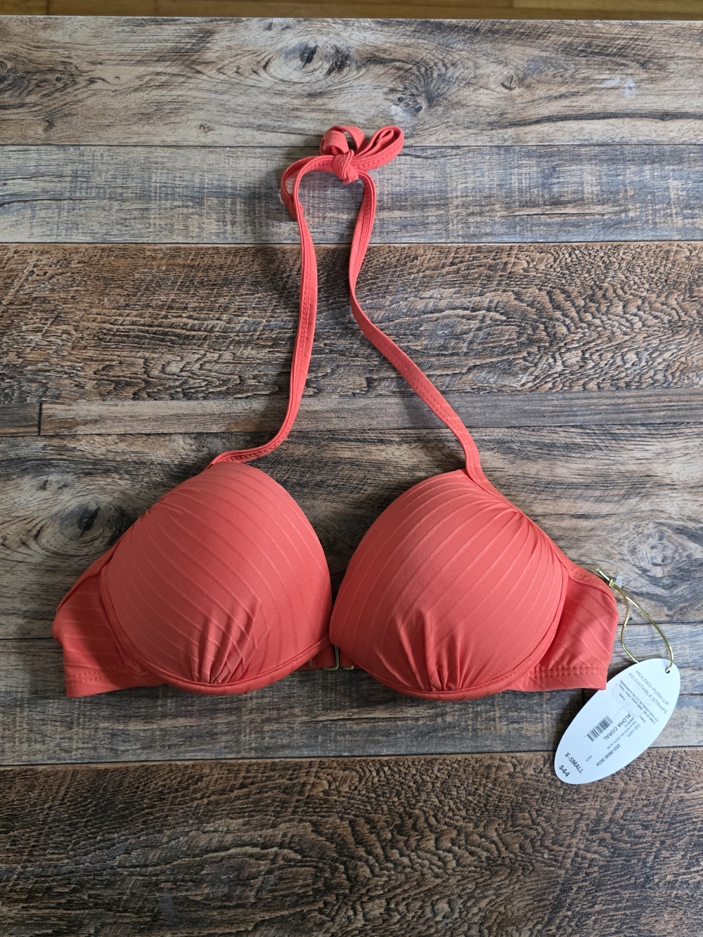Coral Padded Halter Bikini Top